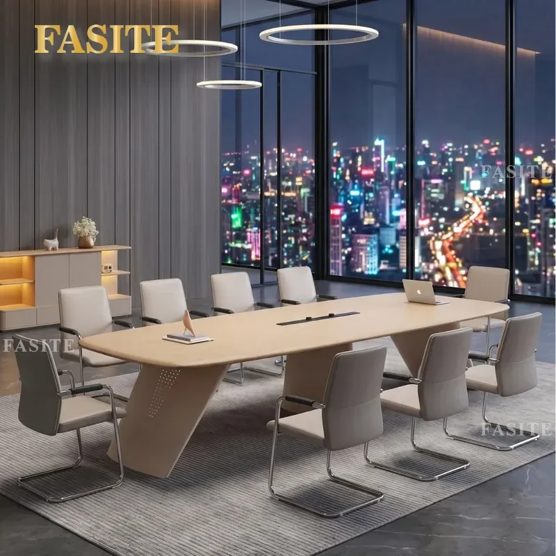 For Modern Office Furniture Simple Large Conference Table Long Meeting Desk Negotiation Table with Chairs High End Boardroom