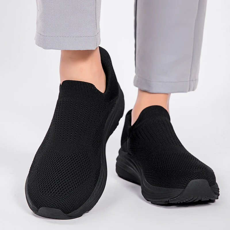 

Мужские кроссовки из дышащей сетки, слипоны для бега, уличные нескользящие кроссовки для пар, для бега, тренировок, походов, спортивная обувь