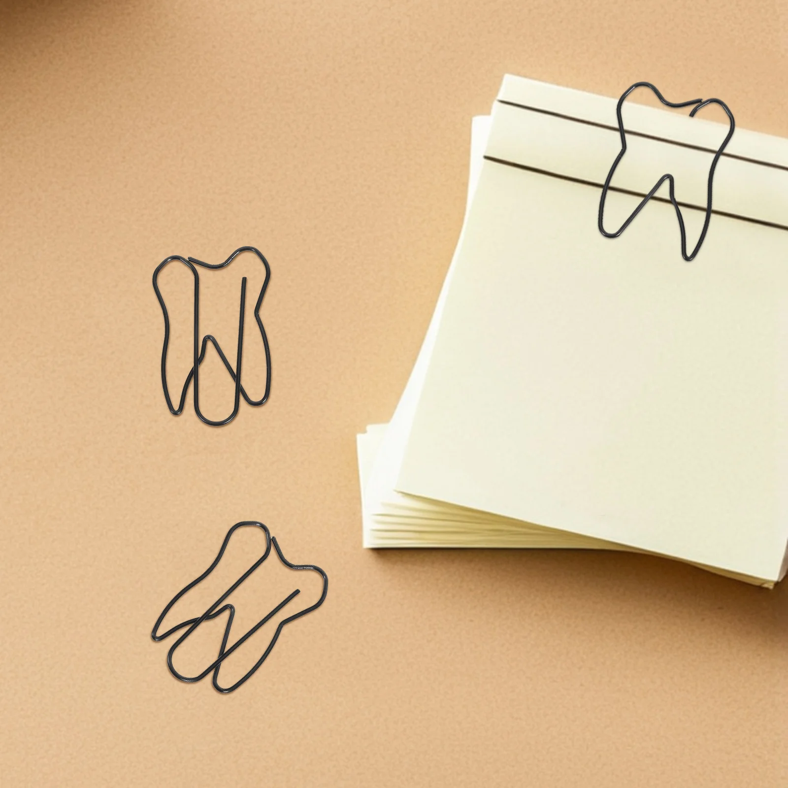 100Pcs Black Tooth Paper Clips Heavy Duty Office Memo Clips for Notes Files Binder Stationery Study Materials Fun Desk