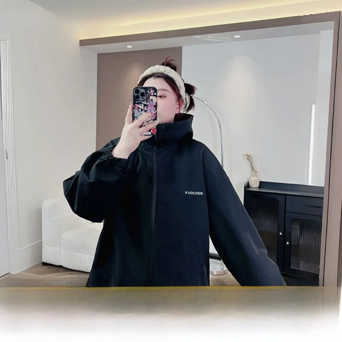 جايت فضفاض للرجال والنساء 300 Pou American Sle ربيع الخريف يندبروف ألياف البوليستر طويل Sve مقنعين سستة Ou...