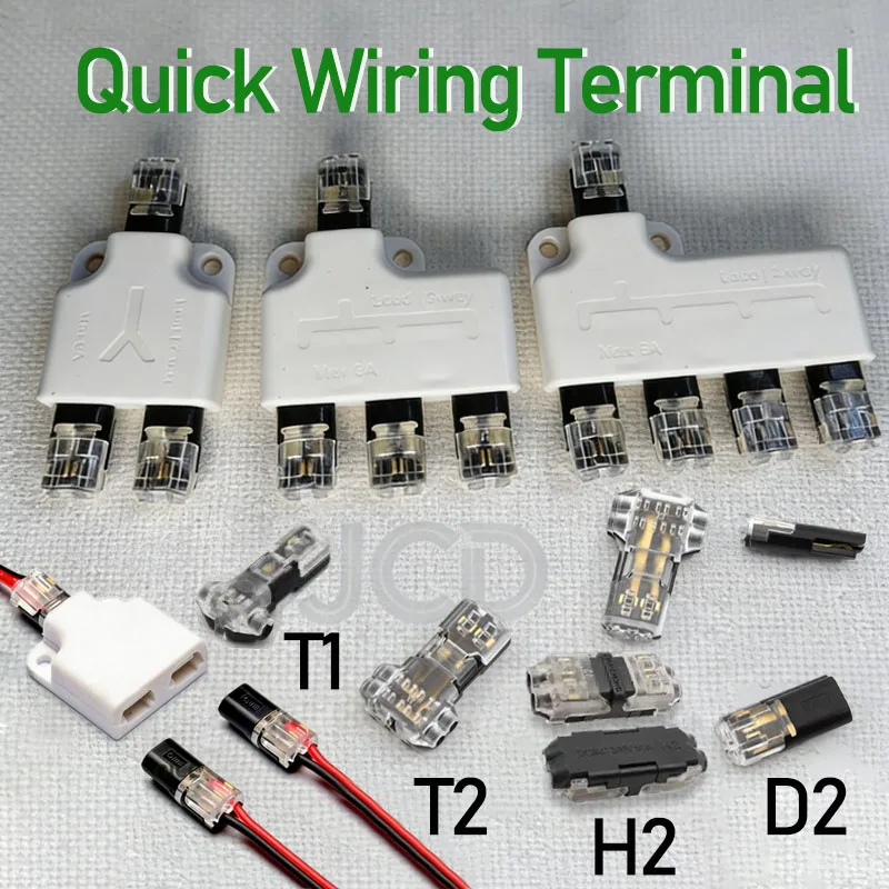 1-20PCS Quick Connect Terminal D2/T2/T1/H2 Type Electrical Connector LED Cable Car Non Break Connector Terminal Connection