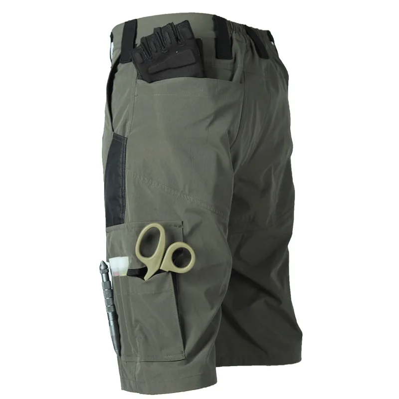 Taktische Tarnshorts, Outdoor-Arbeitshosen, Herren-Cargo-Shorts mit mehreren Taschen, lässige Shorts, schnelltrocknende, abriebfeste Shorts für Herren. – Detail 16
