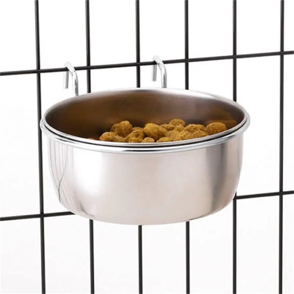 Pet Dog Cat Bowl Can Hang Stationary Dog Cage Bowl Stainless Steel Hanging Bowl Three Dimension Stationary Dog Bowl dropshipping