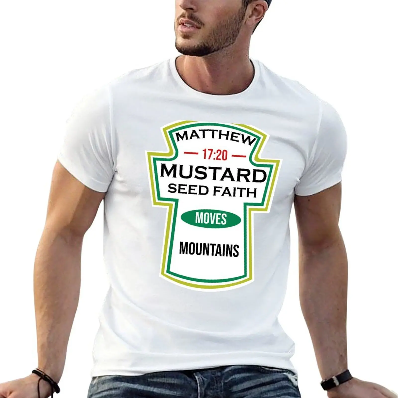 Samen Baumwolle T-Shirt Mann T-Shirt Mann Grafik Senf Glaube t Gewürze T-Shirt Parodie christliches Shirt