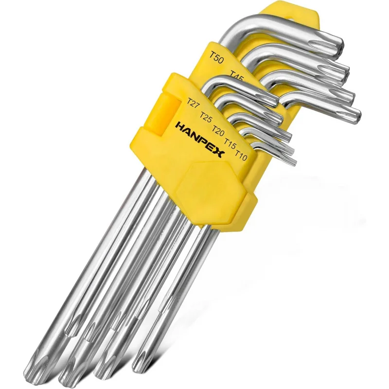 

Набор шестигранных ключей Torx с длинной рукояткой, T10-T50, шестигранная ванадиевая сталь (), защита от несанкционированного доступа L-