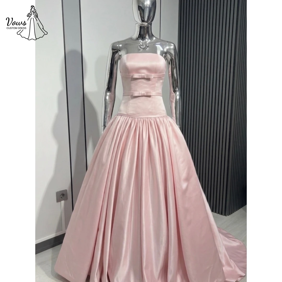 

Vows Custom Made Gala Dresses Elegant Evening Party Dress 2026 Woman Women's Prom Dress Tube Top A Word Satin Robe Designer Luxe