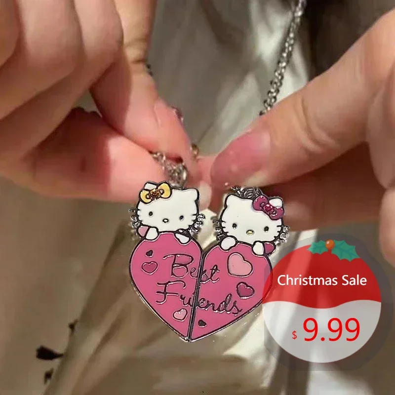 

Sanrio Peripheral Cartoon Hello Kitty Necklace Cute Clavicle Chain Ins Style Sweater Chain Birthday Gift Best Friend Pendant