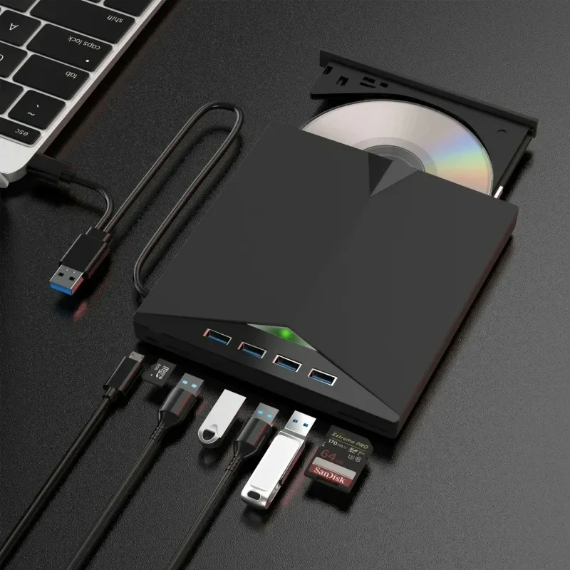 for 7 in 1 External Multi Function Optical Drive USB Computer DVD Player Notebook External Burner Super
