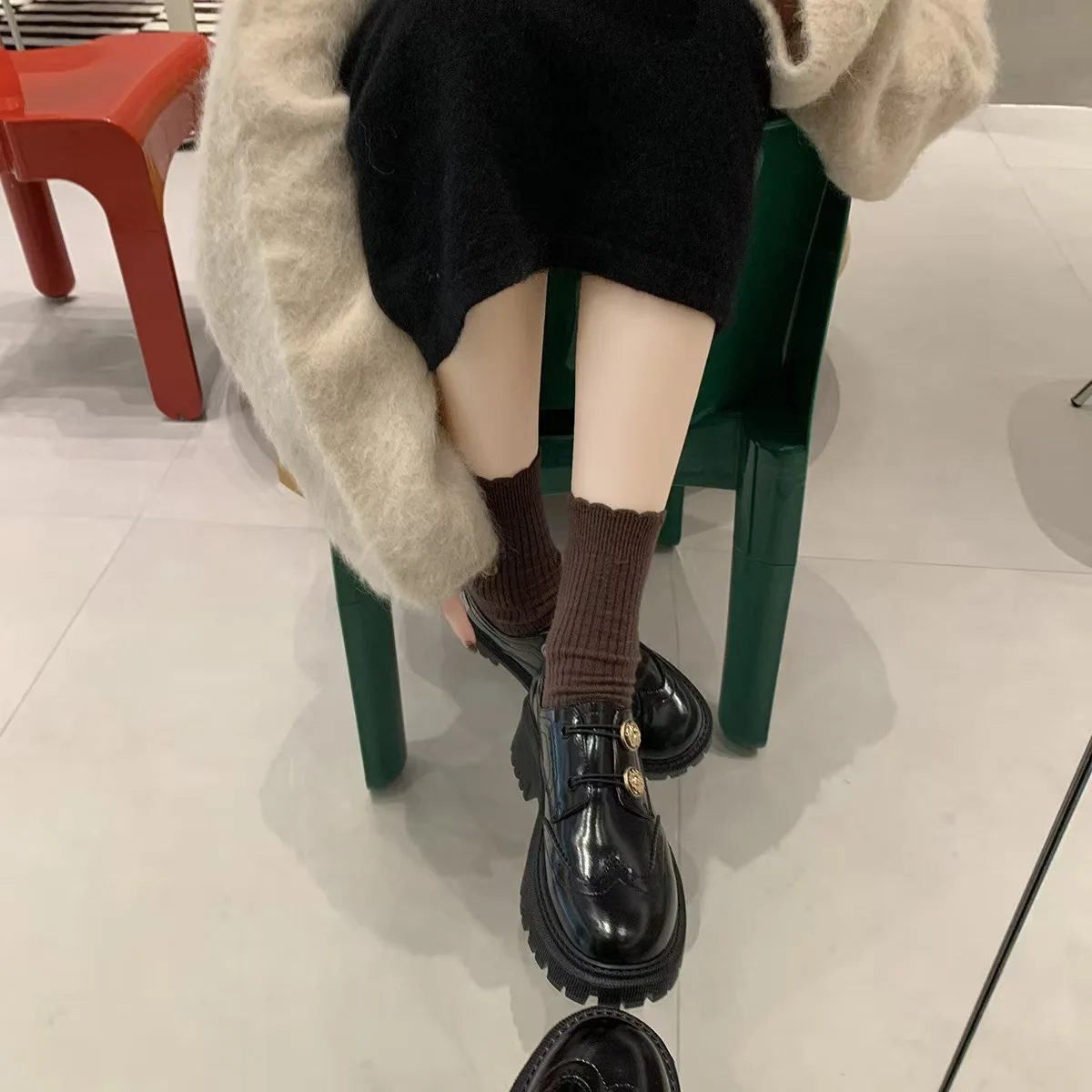 المرأة حذاء بدون كعب سميكة القاع جوهرة حجر الراين الانزلاق على الشقق نسخة جلدية جولة تو كعب مسطح الصيف المطاط وحيد الأحذية #5