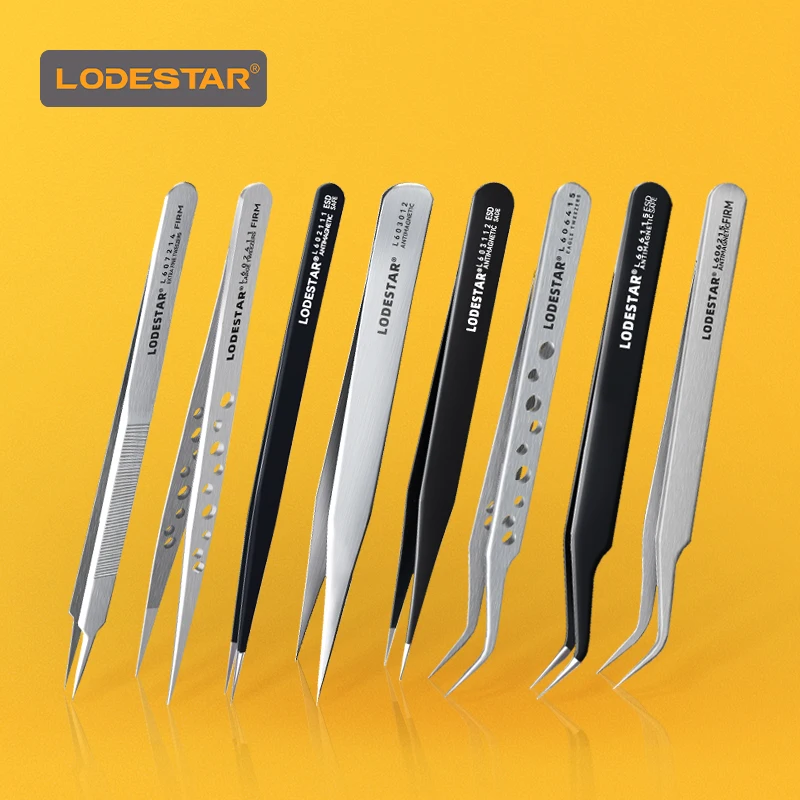 

LODESTAR L60 Series Precision Tweezers Frosted Hardened Durable Pointed Nose for Electronic Components