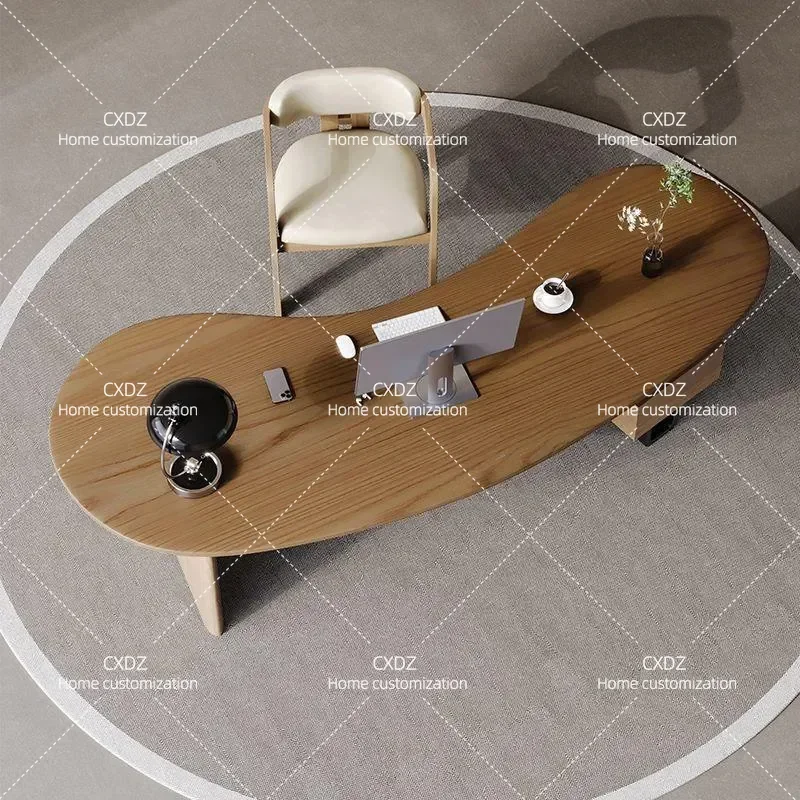 Modern Simple Solid Wood Special Shaped Boss Table Creative Desk Workbench High End Simplicity