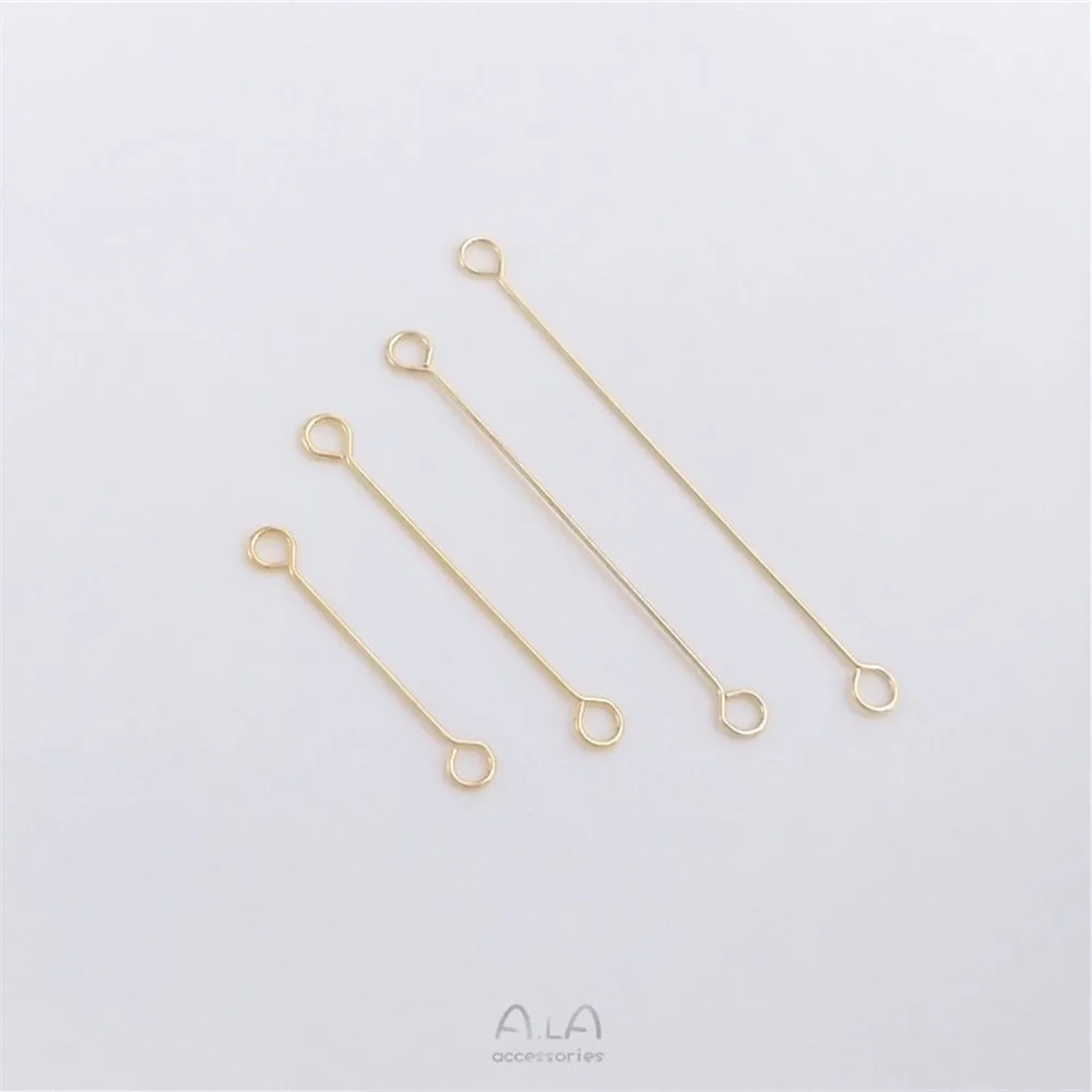 14K gold covered double head 9 word pin extremely fine horizontal ring vertical ring connecting rod ornament accessories