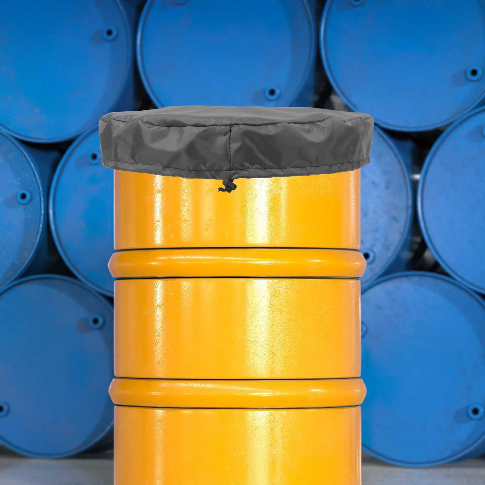 

Oxford Cloth Barrel Cover Waterproof Dust Resistant Outdoor Chemical Bucket Protective Cover with Drawstring for Rain Snow