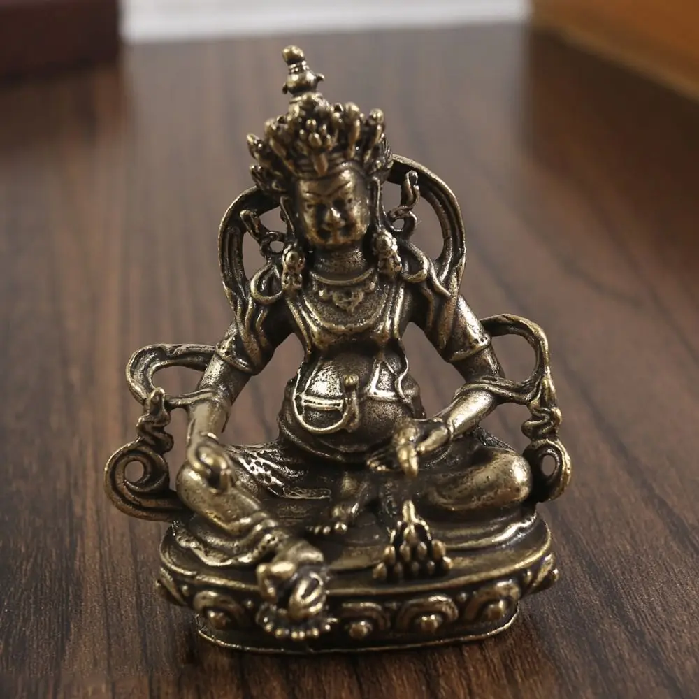 Vintage Unique Brass Buddha Statue Copper Craft 3D Desktop Buddha ​Figurine Delicate Buddha Small Ornaments Home Decor