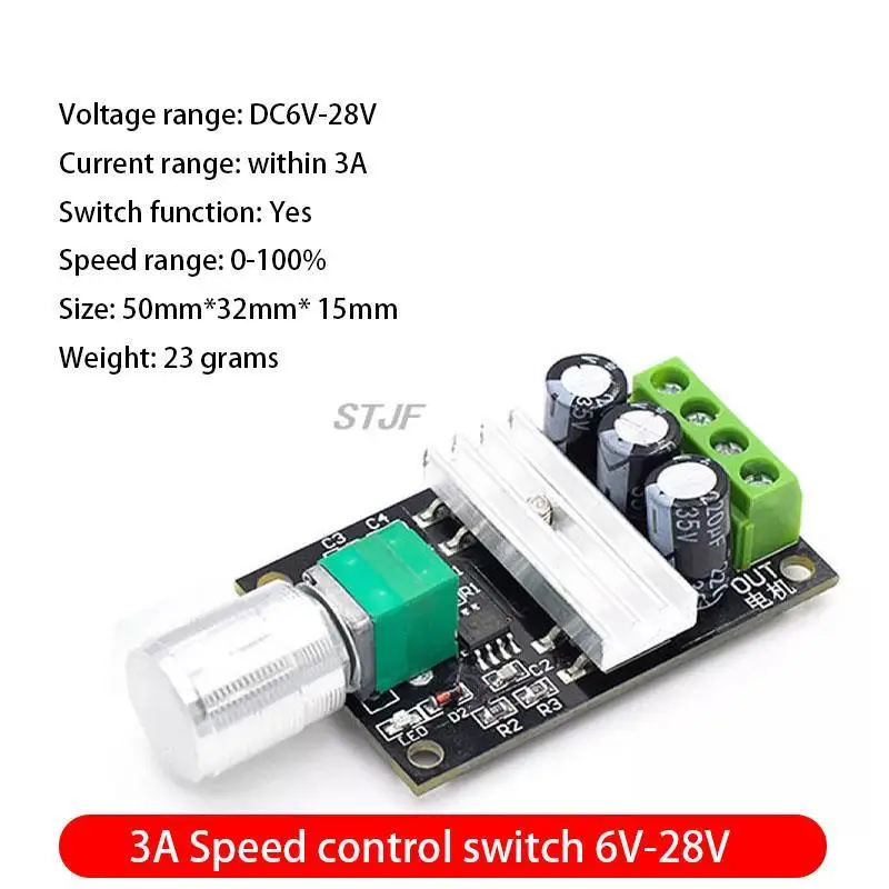 PWM DC Motor Governor 2A 3A 5A 10A Speed Control Switch Function 1803BK 1203BK image 6