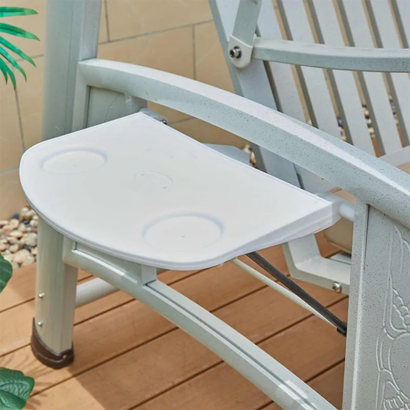 Solar LED Hanging Swing Chair  Waterproof Patio Swing for Two with Aluminum Alloy Frame  Outdoor Garden Swing Chair with