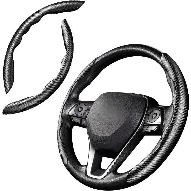 

Universal Non-Slip Carbon Fiber Car Steering Cover Steering Wheel Booster Cover for Car Anti-skid Accessories 2pcs New Quality