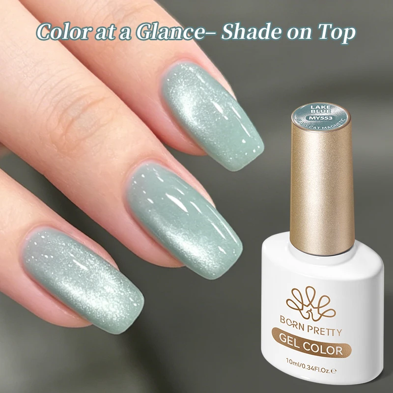 

BORN PRETTY 10ml Lake Blue Cat Magnetic Gel Polish Glass Bead Soak Off UV LED Gel Nail Vanish Manicure Nail Art Magnet Design