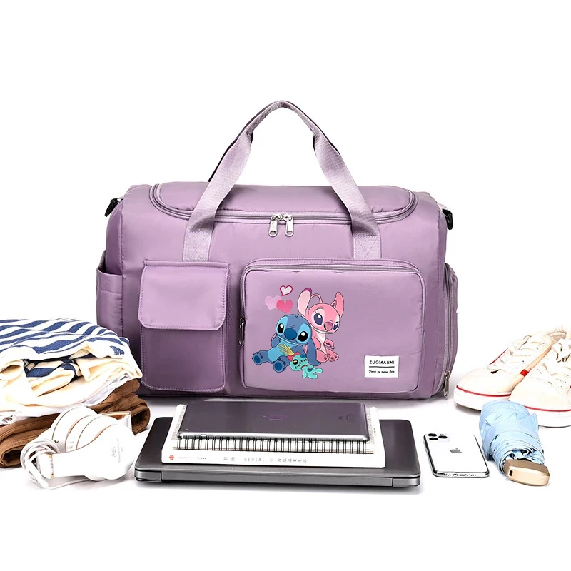 Disney Lilo&stitch Women Travel Bag Kawaii Cartoon Men Waterproof Gym Sport Bag Fitness Handbag for Men Storage Bags Shoulderbag