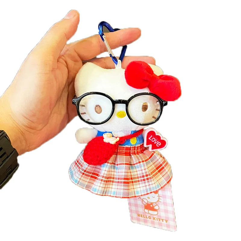 Sanrio hellokitty14cm boneca de pelúcia kawaii mochila pingente super macio casal presente dos desenhos animados presente aniversário das crianças