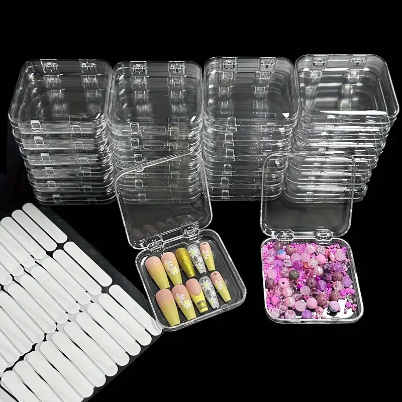 10PC Press On Nails Storage Box With Nail Art Crystal Glue Strips Nail Art Display Packaging Box Artificial Nail Holder Dropship