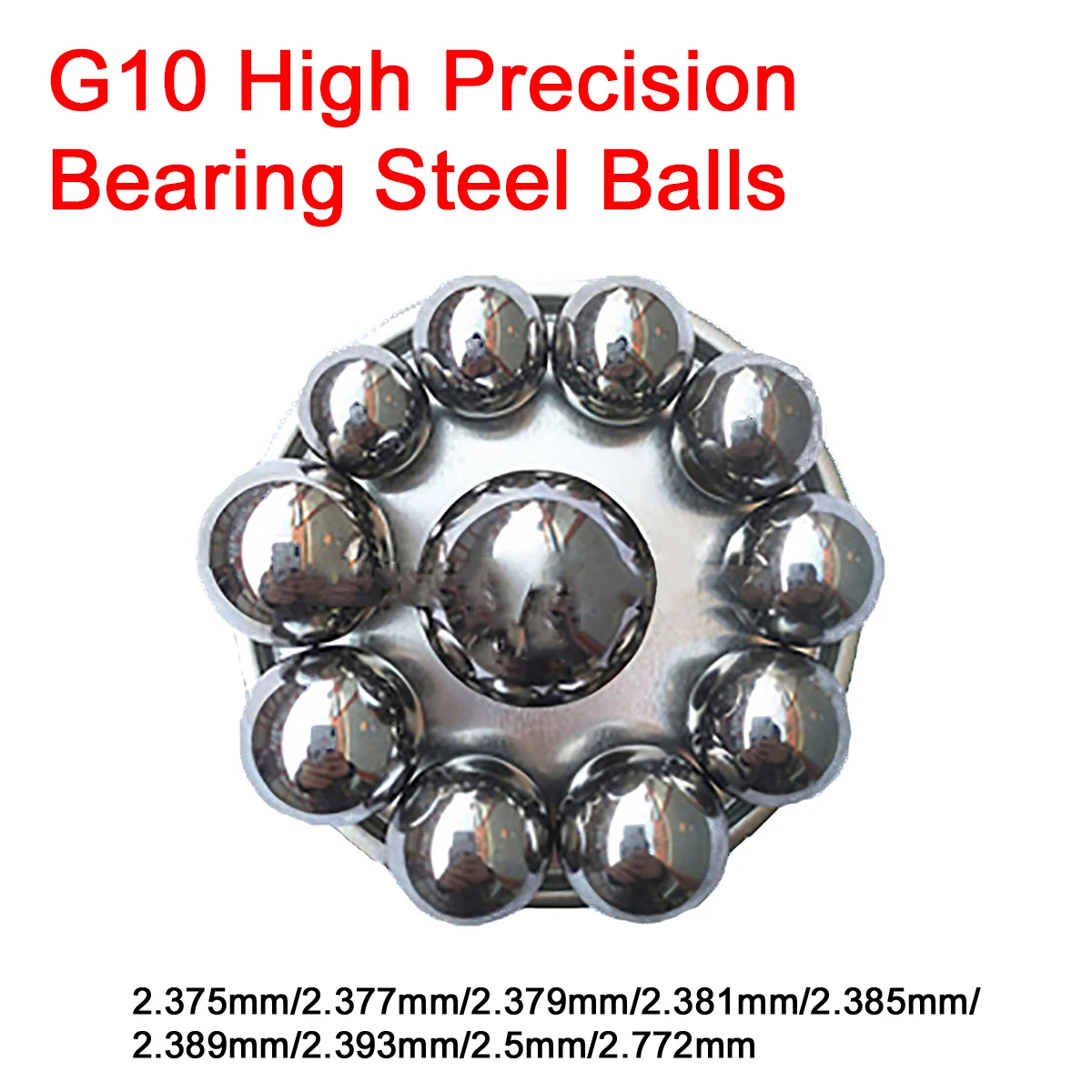 100/500/1000Pcs G10 High Precision Bearing Steel Ball 2.375/2.377/2.379/2.381/2.385/2.389/2.393/2.5/2.772mm Chrome Bearing Steel