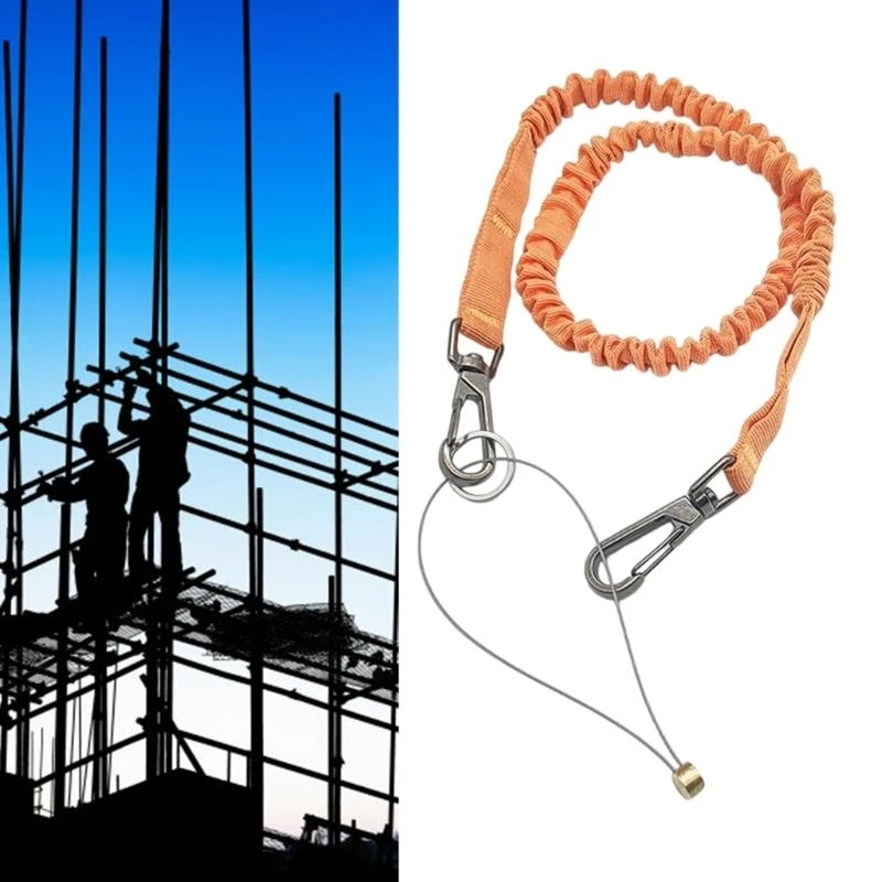 حبل أمان للأداة مع حلقة تسلق ممتصة للصدمات، حبل أمان قابل للتعديل لأعمال التسلق #6
