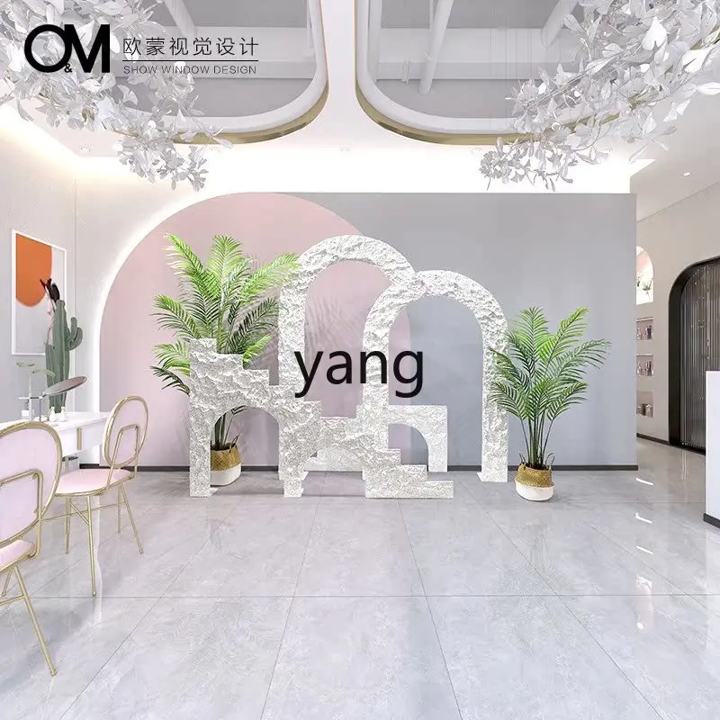 TGF silver geometric metal technology sense window decoration scene arrangement activity beauty props