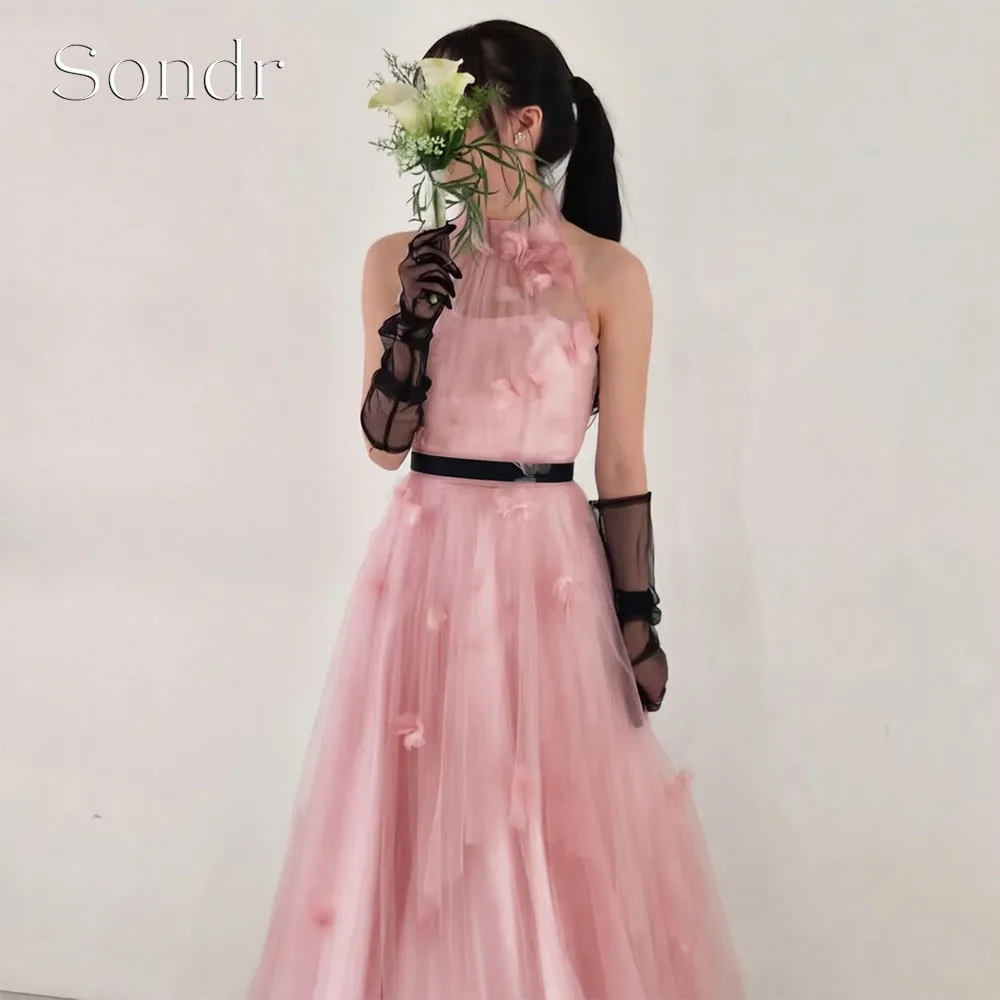 

Sondr Customized Korean Evening Dresses O-Neck Sleeveless A Line Performance Gown Women Party Dresses Elegant Wedding Snap Dress