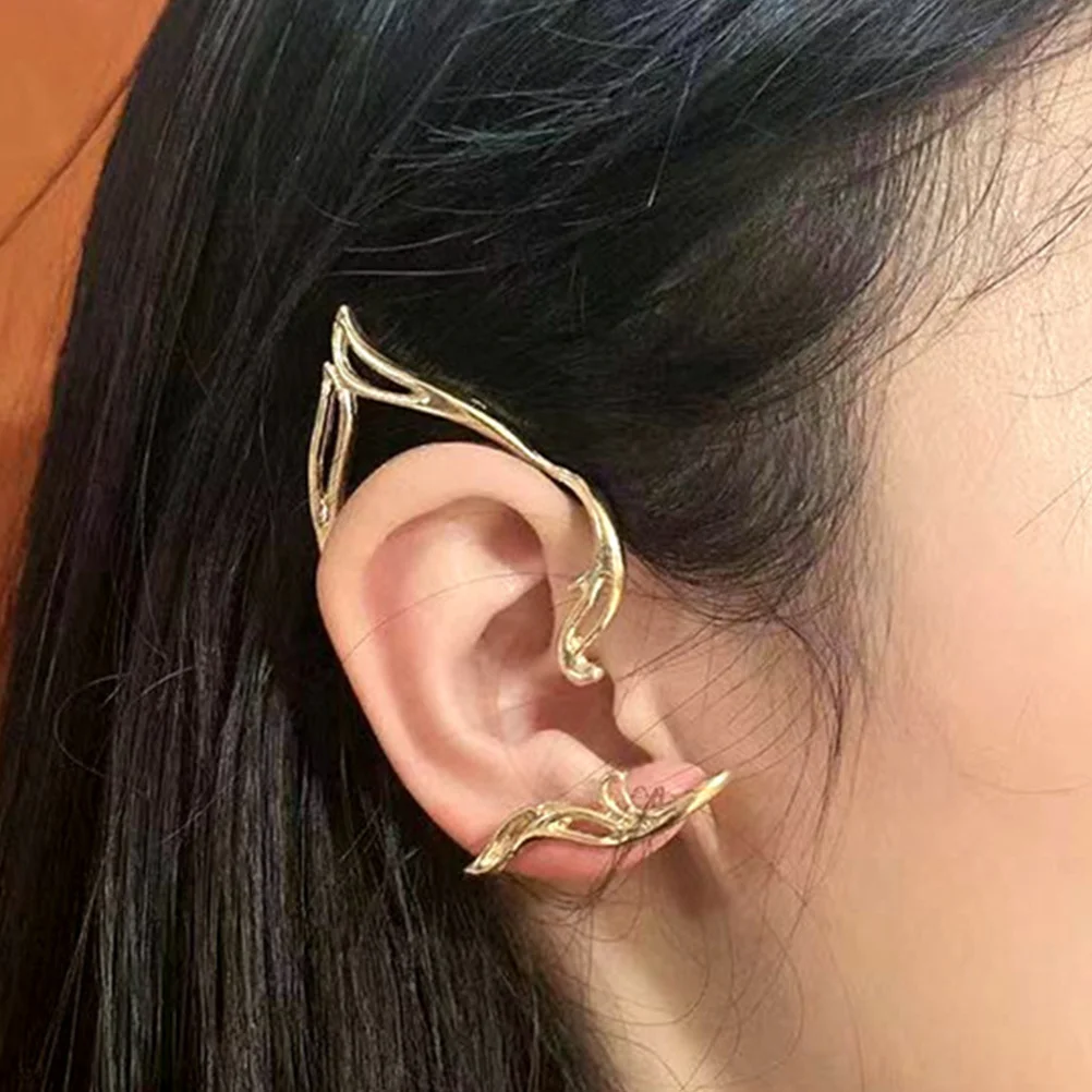 

1 Pair Geometric Ear Cuffs Alloy Lightweight Non Piercing Ear Wrap Earrings Elegant Fairy Jewelry for Women Daily Formal