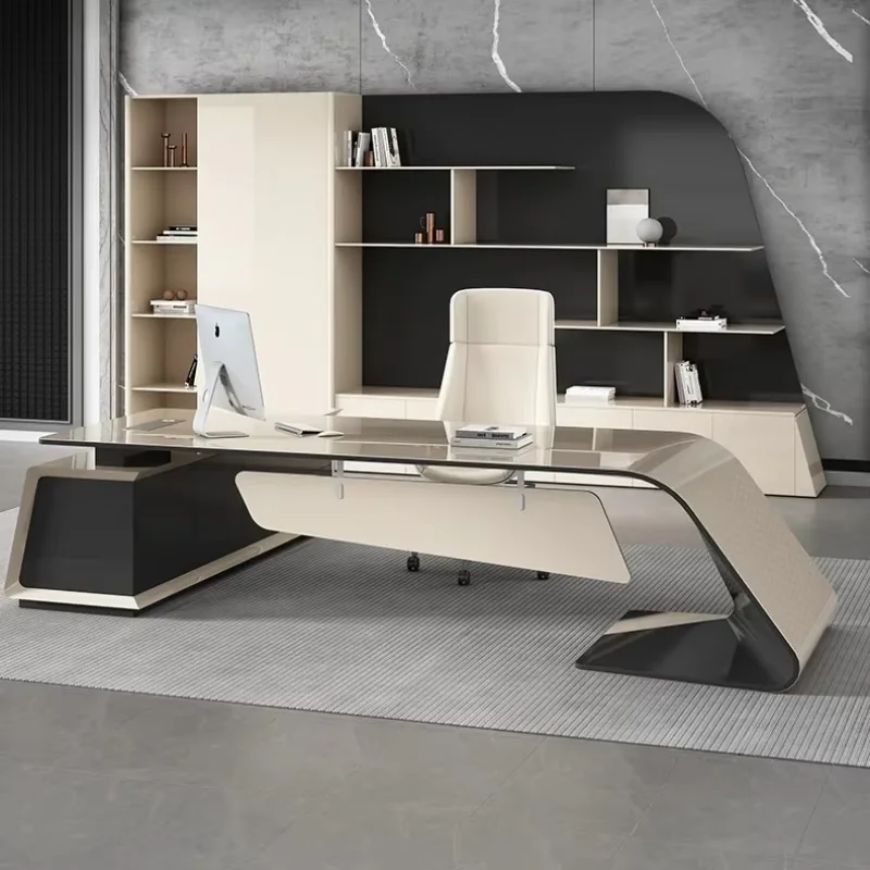 Designer Asthetic Manager Desk Executive Wood Luxury Conference Study Office Table L Shaped Modern Mesa De Escritorio Furniture