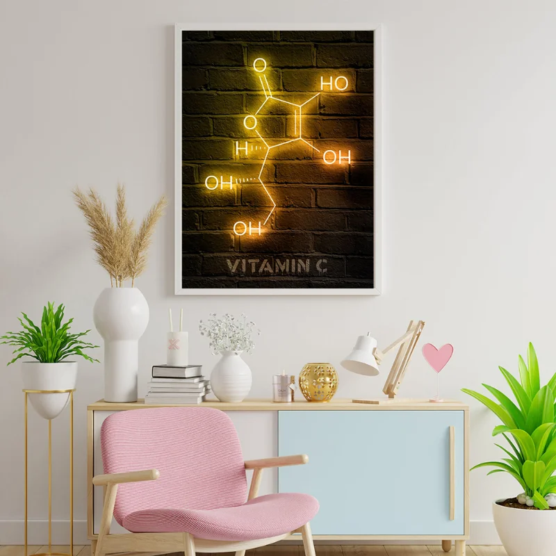 لوحة قماشية ملونة للكيمياء النيون ، ملصق عكسي ، فيتامين كافيين ، لوحة قماش الأدرينالين ، طباعة جدار الفن ، غرفة الصورة ، ديكور المنزل
