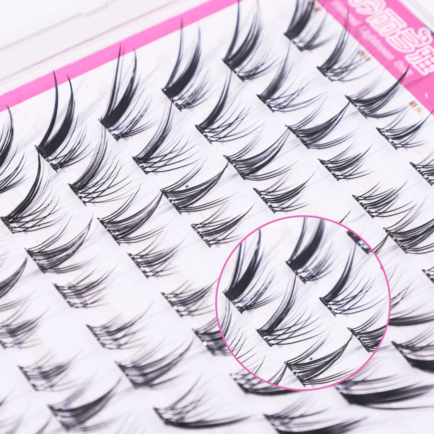 Fox Eye Effect Manga False Eyelashes Thick Roll Warped Segmented Individual Cluster Lash Extensions Enlarge Eyes Lashes Makeup