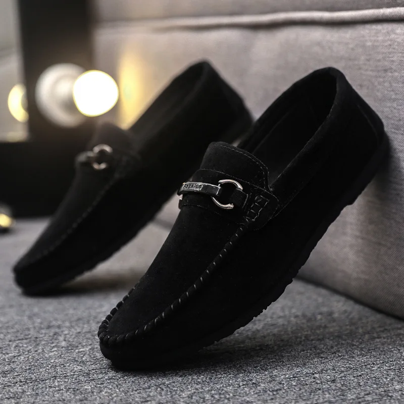Brand Fashion Summer Style Soft Loafers Leather High Quality Flat Casual Shoes Breathable Men Flats Driving Shoes