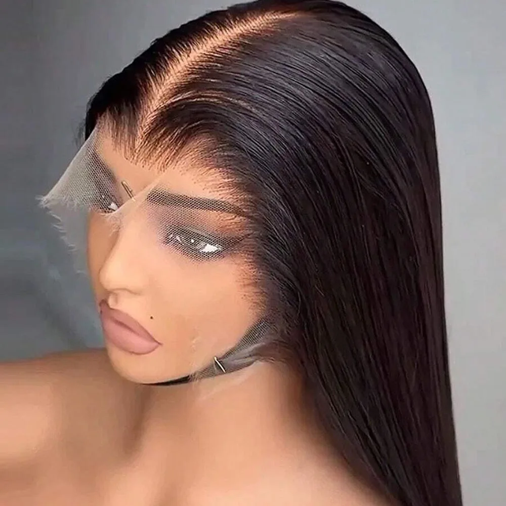 30 42Inch 13x4 13x6 HD Transparent Bone Straight Lace Front Wigs 250 Density 360 Full Lace Brazilian Human Hair Wigs For Women