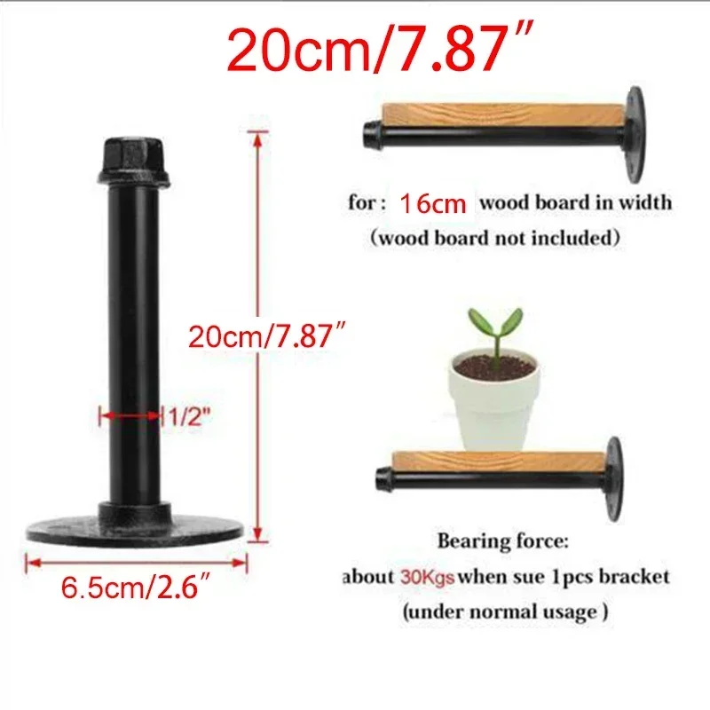 Eeatop Wall Storage Shelf Holder Brackets With Screw Book Shelving Industrial Steampunk Iron Pipe Furniture Shelves Holder Racks
