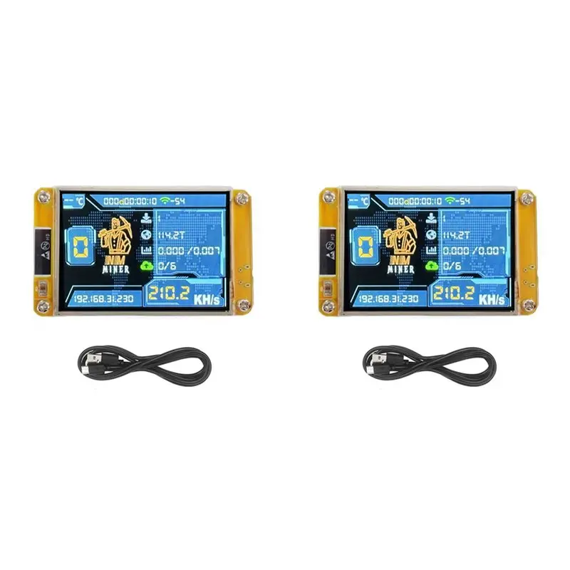 

2X Nmminer Nerdminer 235KH/S Bitcoin Crypto Solo Lottery Miner 2,8-дюймовый умный дисплей с акриловым корпусом