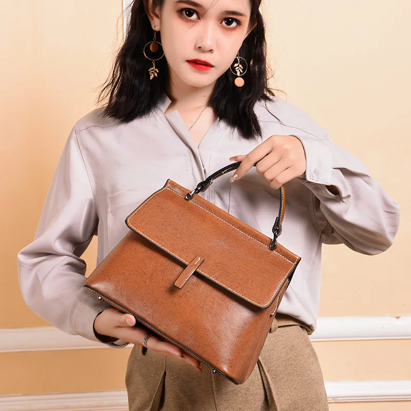 

Cowhide women's bag Korean version Korean version handbag fashion shoulder bag