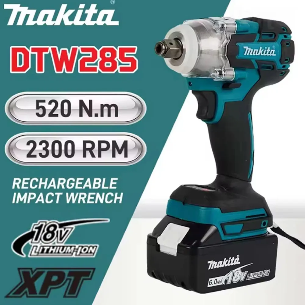 

MAKITA DTW285Z Cordless Impact Wrench 18V Brushless Motor High Torque 280N.m 1/2" Socket Rechargeable Electric Wrench DTW285