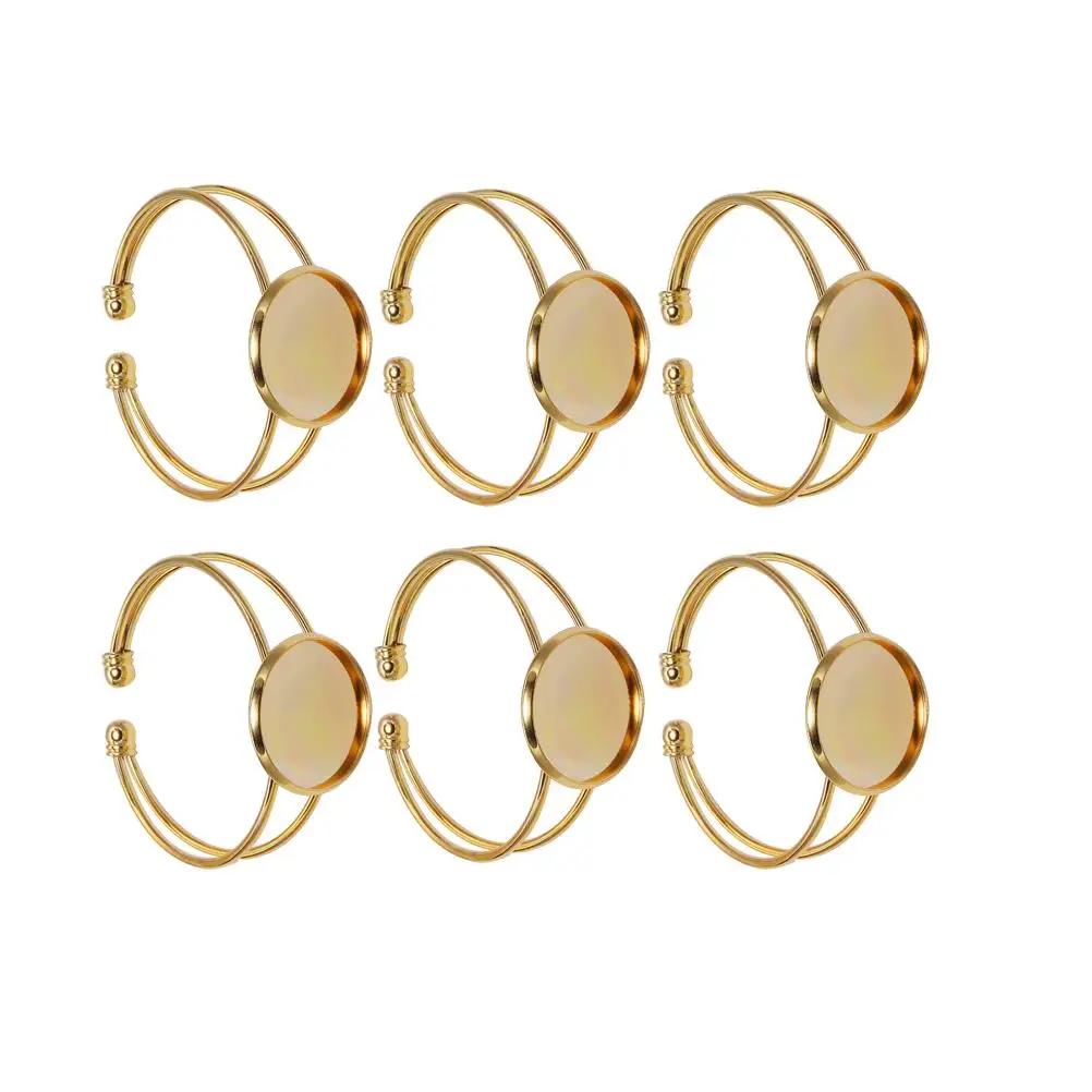 

6 Pcs Bracelet Base Copper Bezel Plate Golden Color Durable Handmade Jewelry AccessoriesDIY Pendant Copper Glass Chain