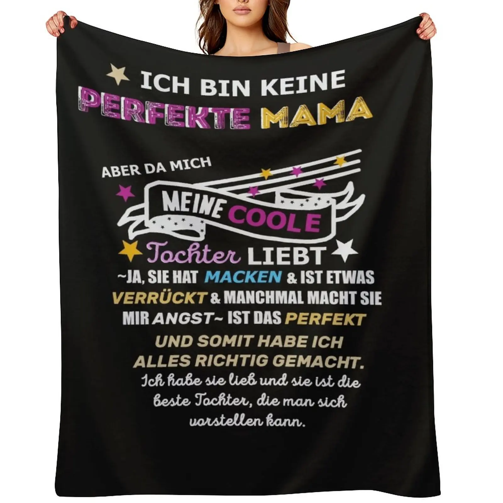 

Not a perfect mom daughter saying Throw Blanket Cute Decorative Throw Shaggy Quilt Blankets