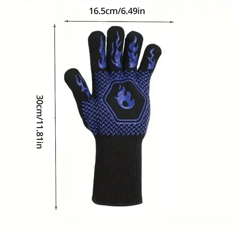 Guantes Protectores de alta temperatura, resistentes a altas temperaturas de 800 grados, de silicona, para barbacoa, horno microondas, 1 unidad