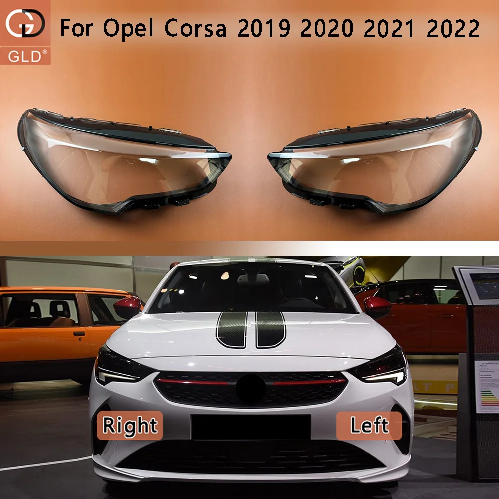 

For Opel Corsa 2019 2020 2021 2022 Headlamp Cover Transparent Lamp Shade Headlight Shell Plexiglass Replace Original Lampshade