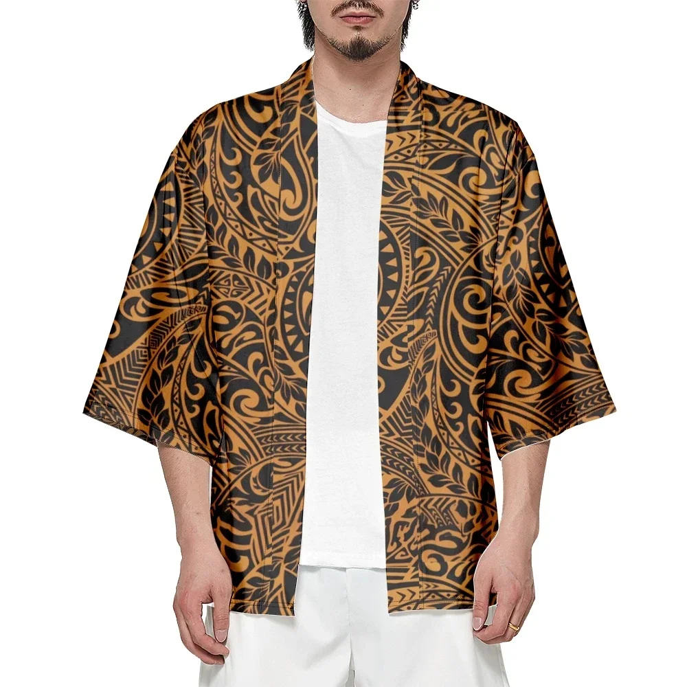 2024 Summer Japanese Kimono Men's and Women's Harajuku Traditional Kimono Paisley Pattern Beach Shirt Chic Elegant Bathrobes