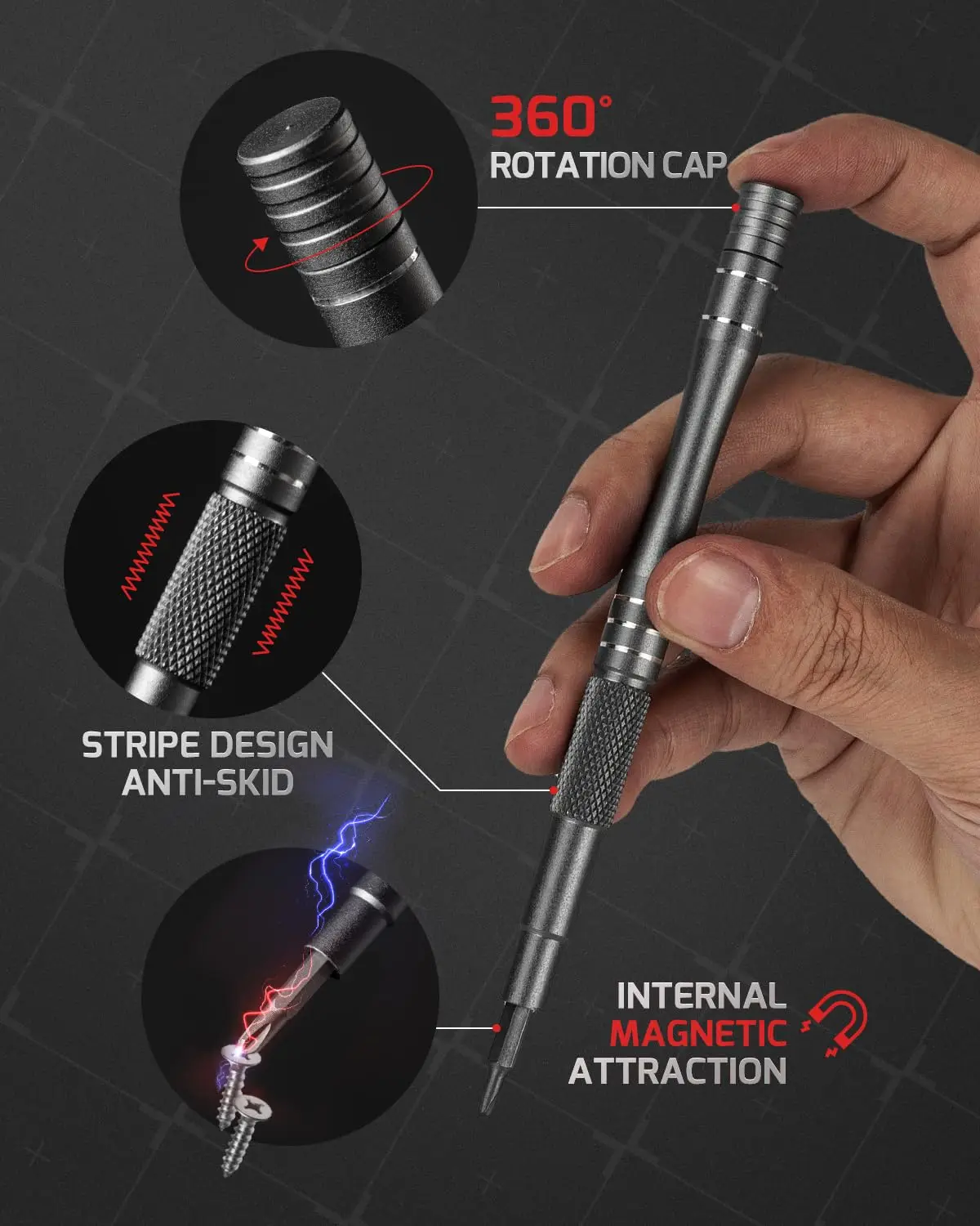Precision Screwdriver Set, Magnetic Bit Scroll Storage Box, Professional Repair Hand Tool for Electronics, iPhone, PC, 128 em 1