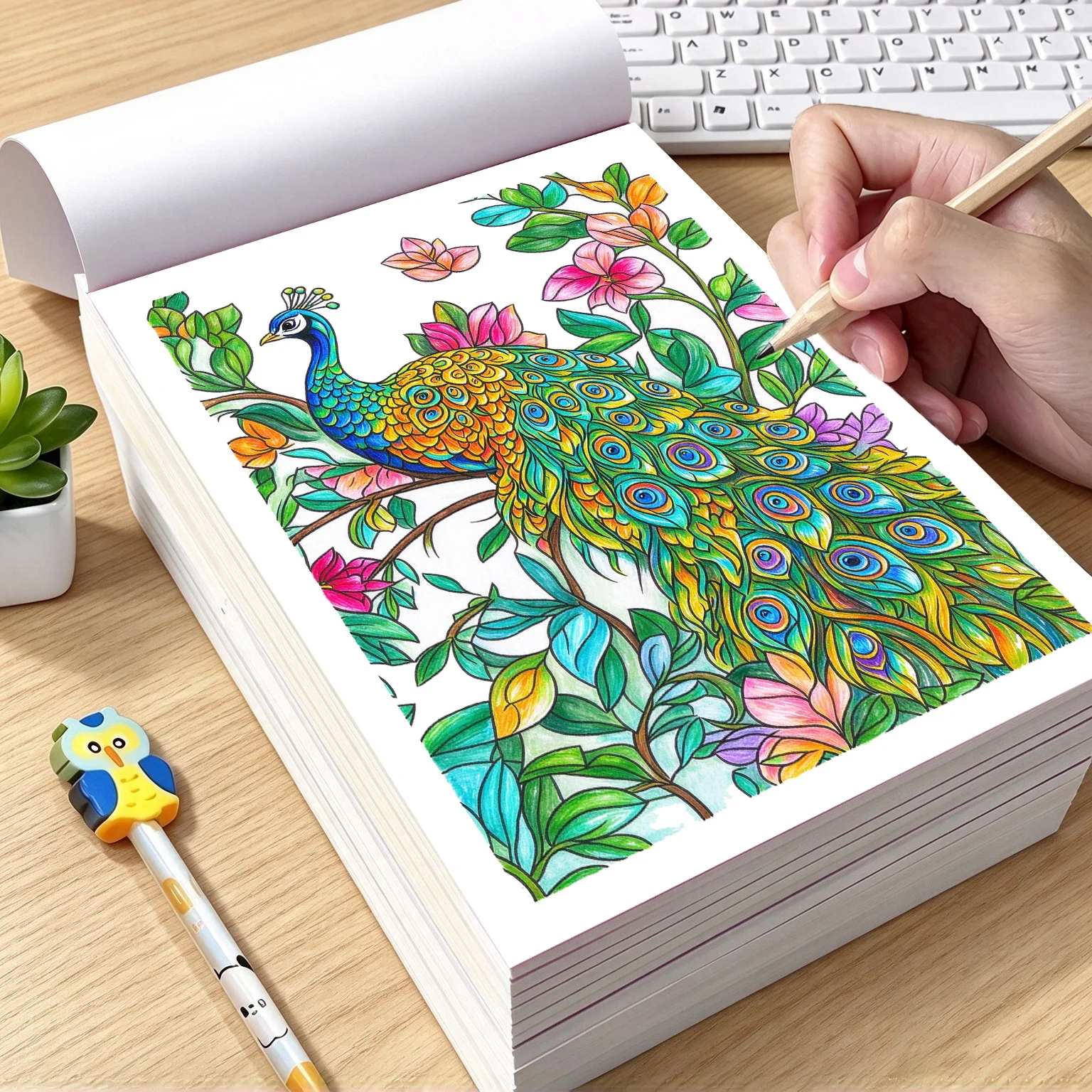 Little Doodles Relaxing Designs Coloring Book for Adults, Nature Animal Doodle Art Workbook Stress Relieving Drawing Book
