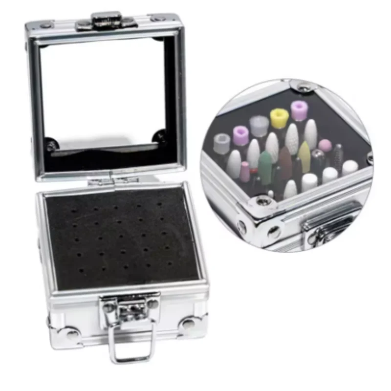 25/40/50 Holes Grinding Head Bit Storage Box Unique Design Empty Nail Drill Bits Organizer Holder Container Nail Bit Display