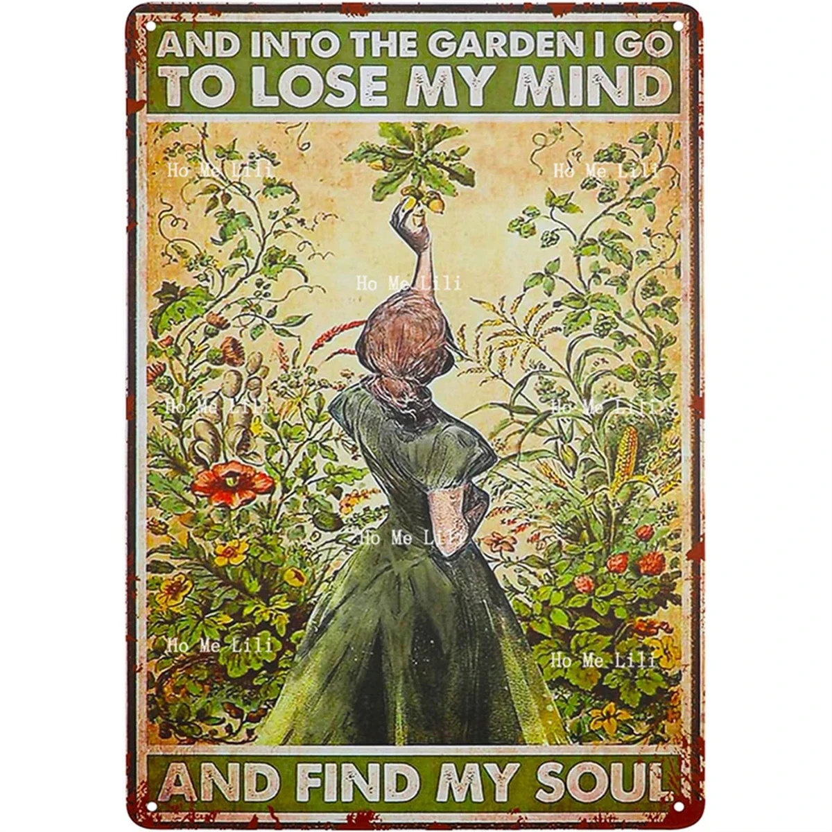 Vintage Metal Tin Sign Into The Garden Lose My Mind Find My Soul For Gardening Retro Nostalgic Wall Art Decor