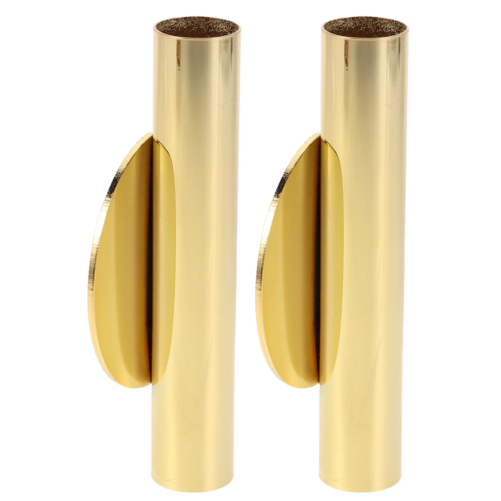 

2Pcs Metal Wall Hanging Flower Vase Gold Tube Planter for Dried and Fake Flowers Display Easy Install Wall Decor for Living Room
