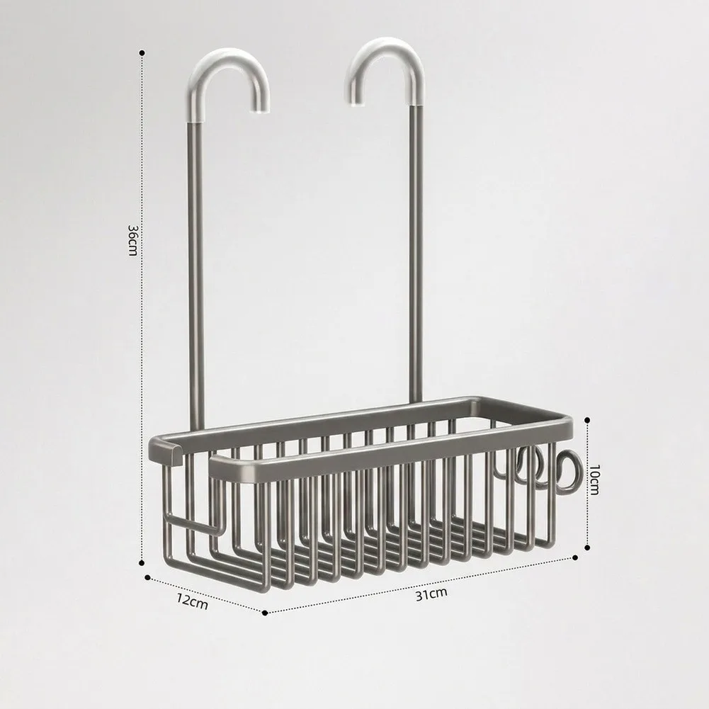 Shower Shelf for Hanging Shower Basket with Aluminum Body No-Drill Wall Attachment and Spacious 30 x 13 cm Basket Area